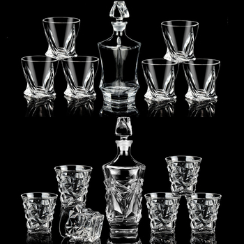 Decantor de vin din cristal european, cu capac – set de sticle de vin