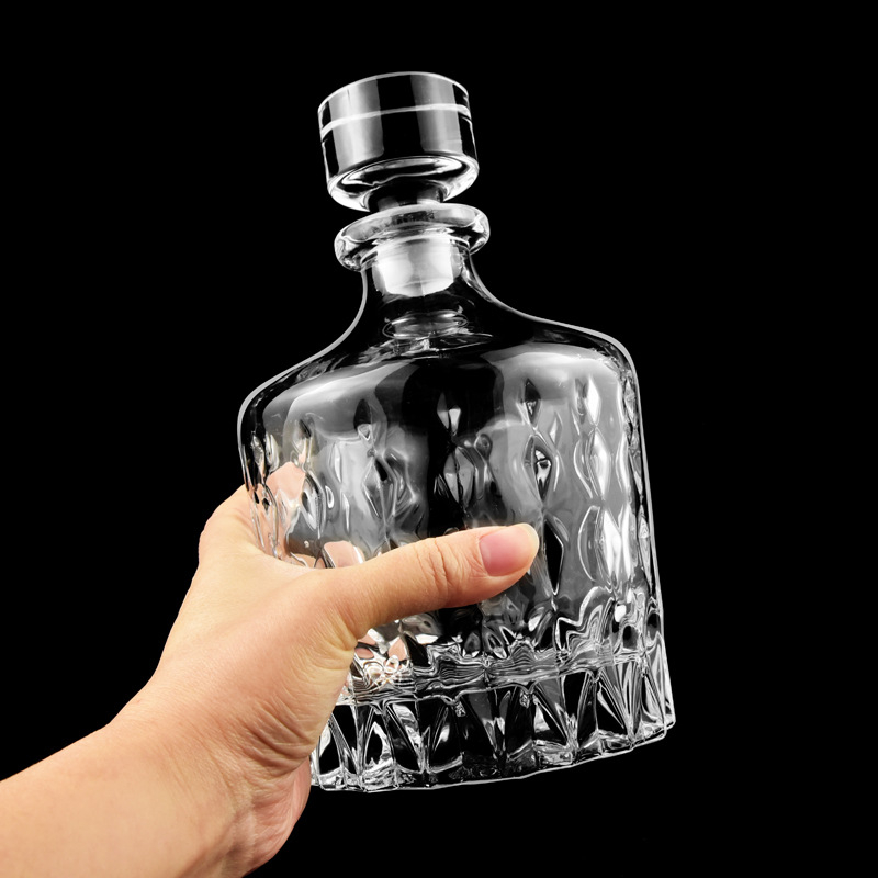 Decantor de vin din cristal european, cu capac – set de sticle de vin