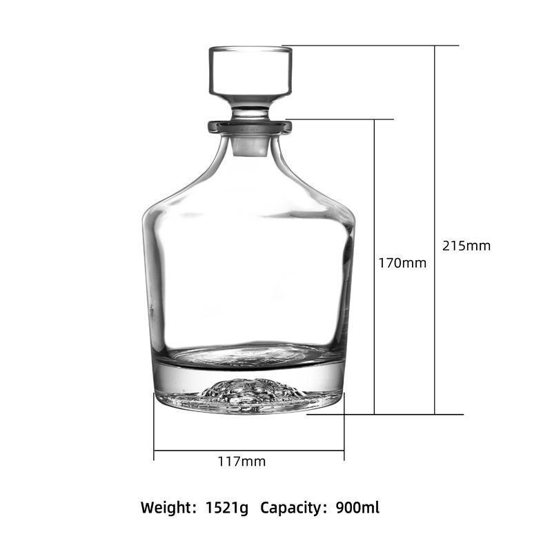 Decantor de vin din cristal european, cu capac – set de sticle de vin