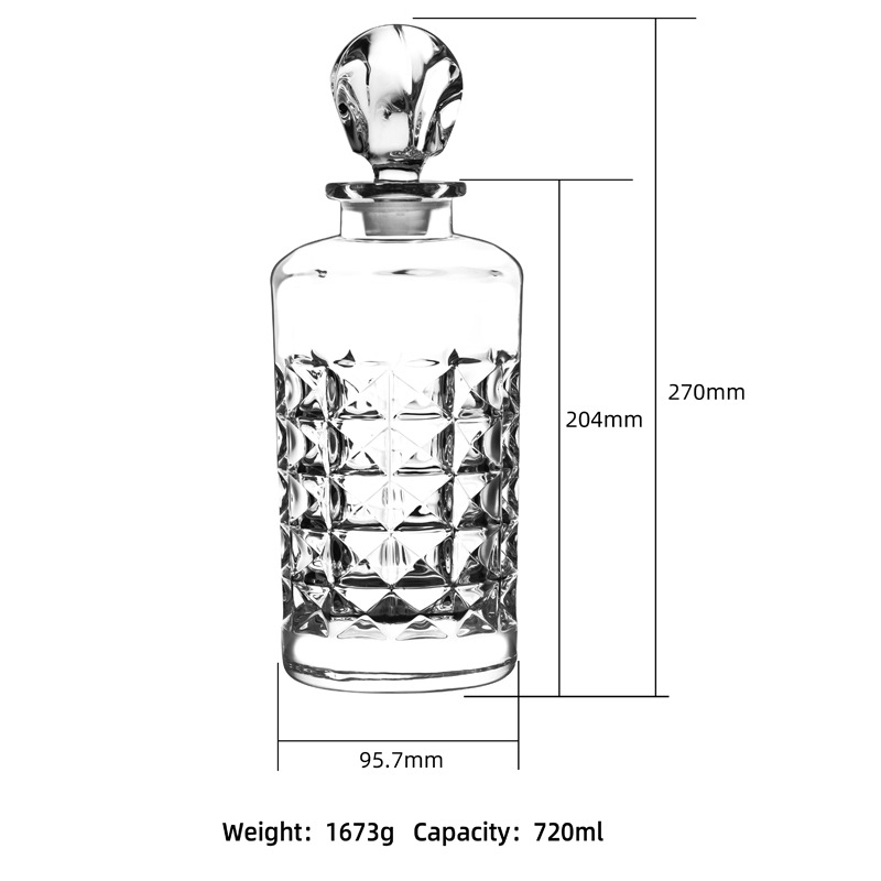 Decantor de vin din cristal european, cu capac – set de sticle de vin