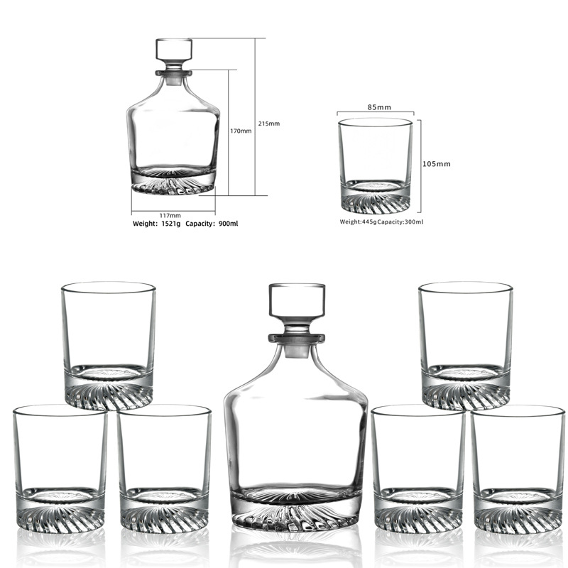 Decantor de vin din cristal european, cu capac – set de sticle de vin