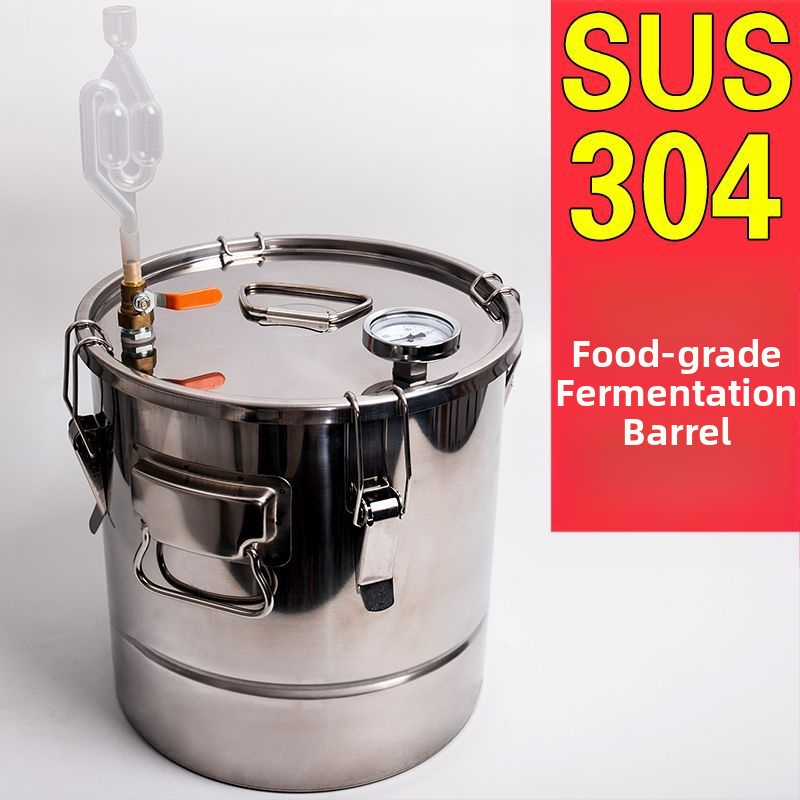 Nerezový fermentačný sud pre potravinársku kvalitu, zrnkové a ovocné vína, vodný uzáver, jednostranné tesnenie