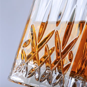 Set decantor din sticlă cu cutie cadou și logo personalizat — pahare de whisky, capacitate mare, stil vintage lux