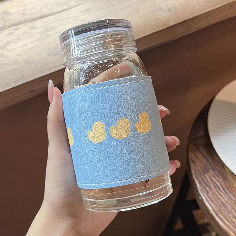 Husă PU din piele pentru pahar de ceai cu lapte și pahar din plastic, izolație, în mai multe stiluri