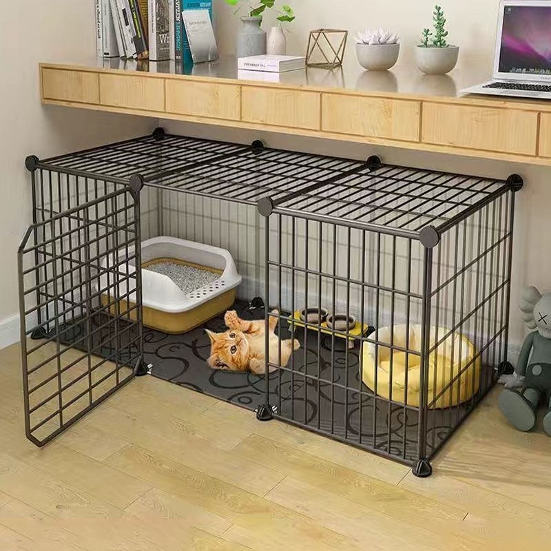 Котешка клетка с тоалетна, DIY вила-стил за вътрешна употреба, три нива, малък котешки дом