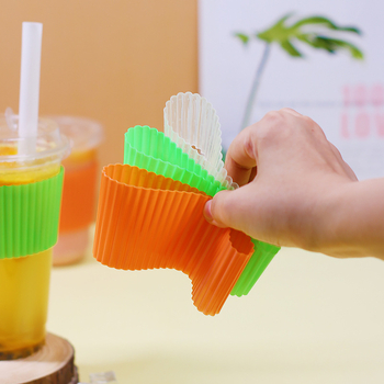 Înveliș din plastic pentru pahare de ceai cu lapte, transparent, antiderapant, pentru 500–700 ml, deschidere Ø90 mm