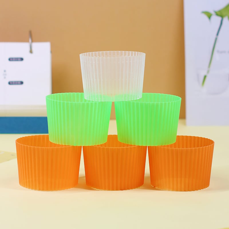 Înveliș din plastic pentru pahare de ceai cu lapte, transparent, antiderapant, pentru 500–700 ml, deschidere Ø90 mm
