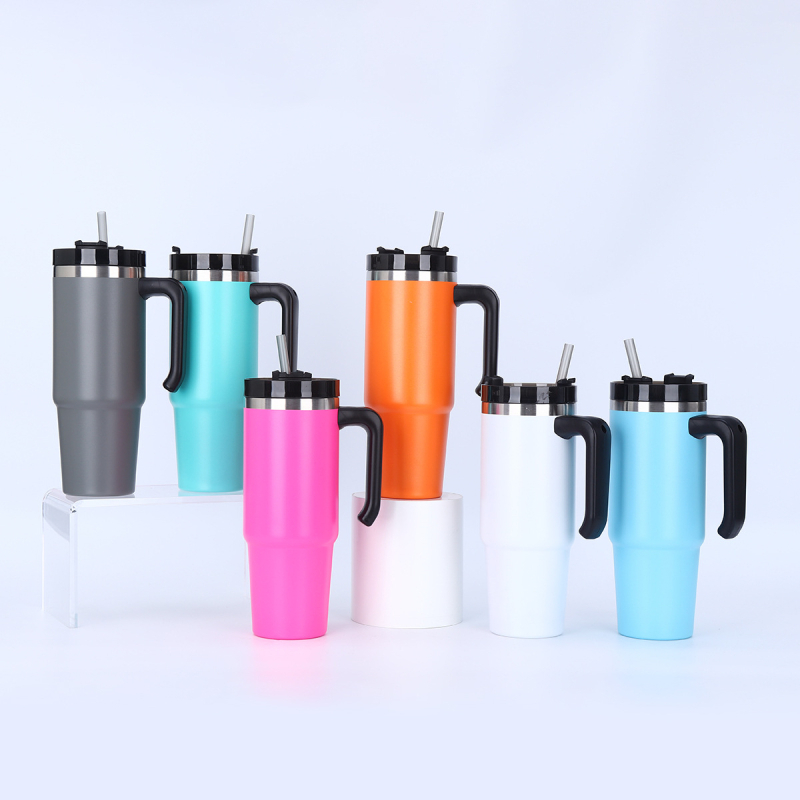 Cană termoizolantă din oțel inoxidabil de 30oz, cu mâner, pereți dubli, interior 304, exterior 201
