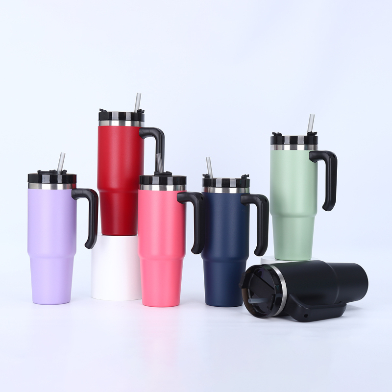 Cană termoizolantă din oțel inoxidabil de 30oz, cu mâner, pereți dubli, interior 304, exterior 201