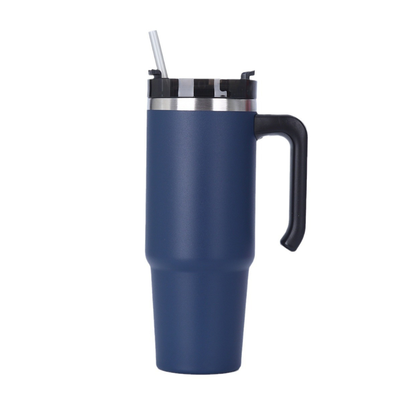 Cană termoizolantă din oțel inoxidabil de 30oz, cu mâner, pereți dubli, interior 304, exterior 201