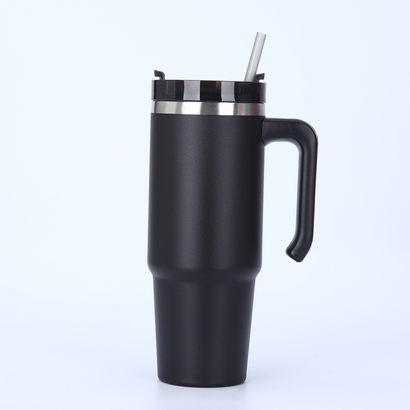 Cană termoizolantă din oțel inoxidabil de 30oz, cu mâner, pereți dubli, interior 304, exterior 201