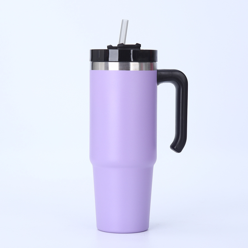 Cană termoizolantă din oțel inoxidabil de 30oz, cu mâner, pereți dubli, interior 304, exterior 201