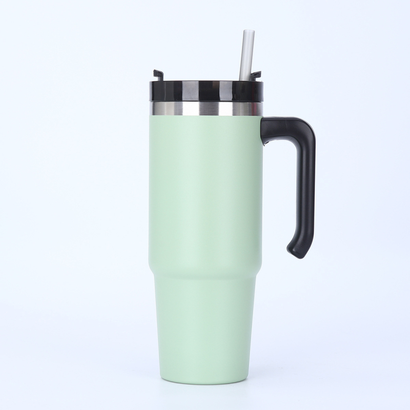 Cană termoizolantă din oțel inoxidabil de 30oz, cu mâner, pereți dubli, interior 304, exterior 201