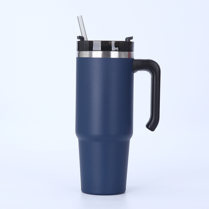 Cană termoizolantă din oțel inoxidabil de 30oz, cu mâner, pereți dubli, interior 304, exterior 201