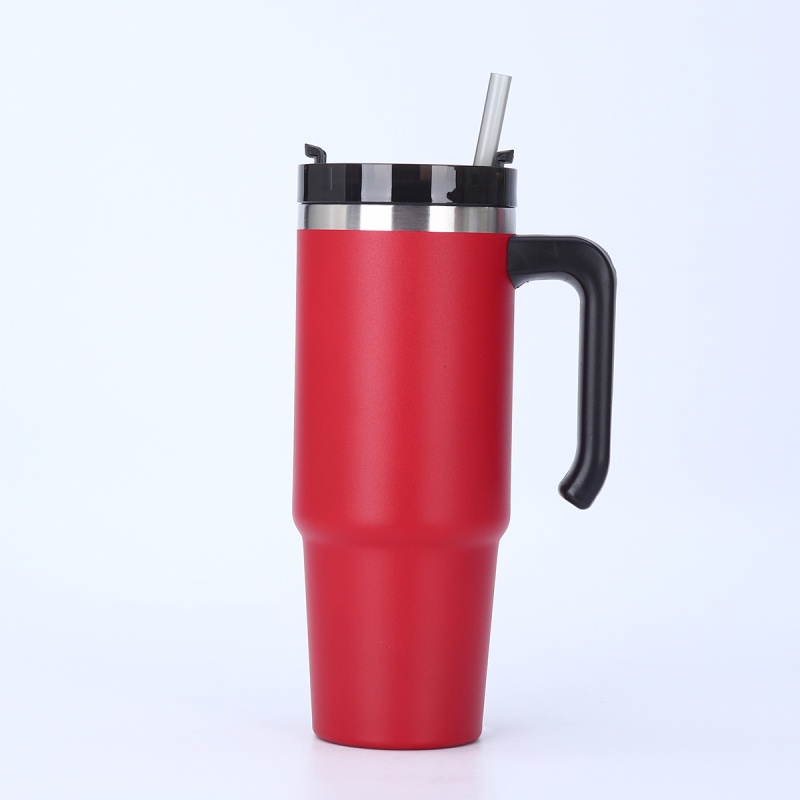 Cană termoizolantă din oțel inoxidabil de 30oz, cu mâner, pereți dubli, interior 304, exterior 201