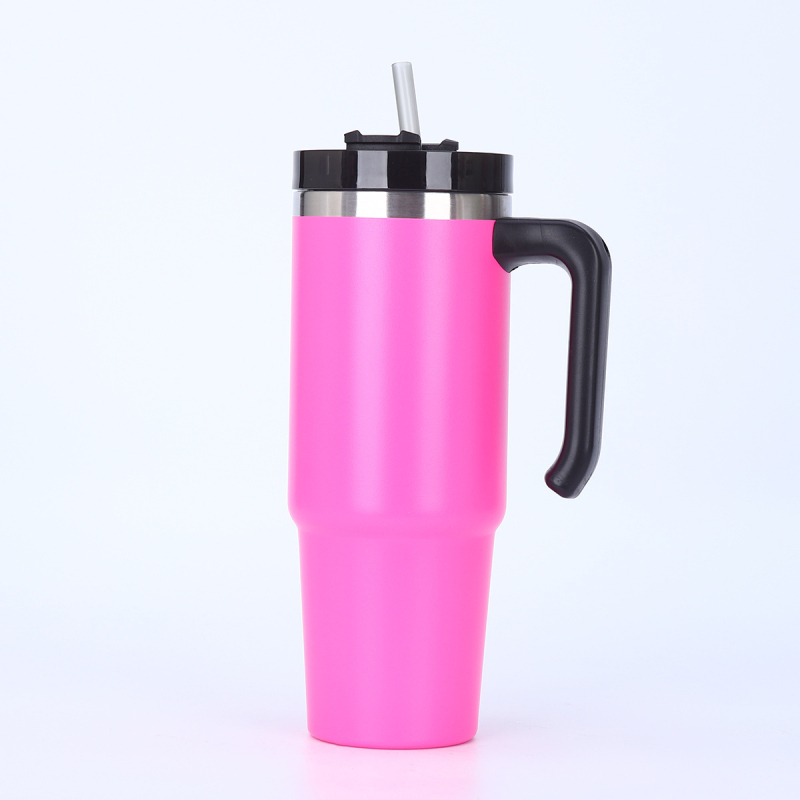 Cană termoizolantă din oțel inoxidabil de 30oz, cu mâner, pereți dubli, interior 304, exterior 201
