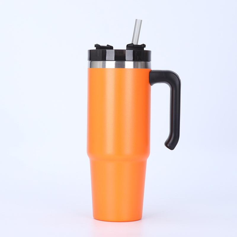 Cană termoizolantă din oțel inoxidabil de 30oz, cu mâner, pereți dubli, interior 304, exterior 201