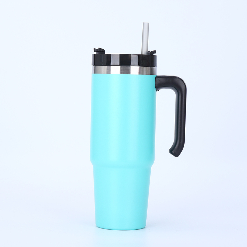 Cană termoizolantă din oțel inoxidabil de 30oz, cu mâner, pereți dubli, interior 304, exterior 201