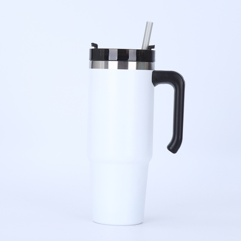 Cană termoizolantă din oțel inoxidabil de 30oz, cu mâner, pereți dubli, interior 304, exterior 201