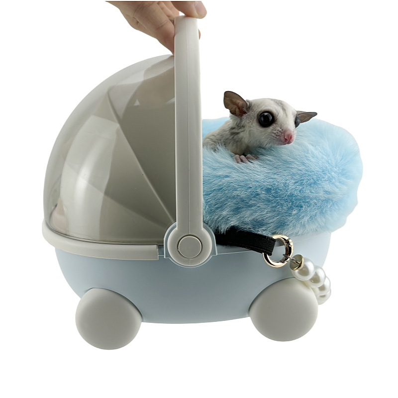 Sugar Glider minden évszakra alkalmas utazó ketrec, hordozható hord, belső meleg bélés és vastag lógó fészek