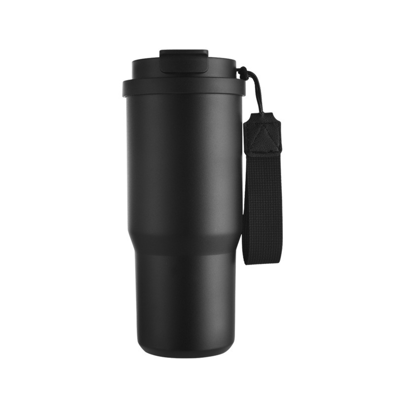 Cană de cafea din oțel inoxidabil pentru mașină, mâner dublu, termos izolat, design modern, personalizare