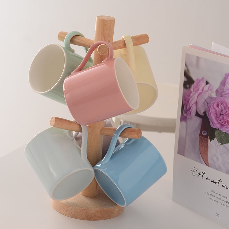 Cană creativă cu capac, culoare macarons, pentru uz casnic, ceașcă de ceai de după-amiază pentru cupluri, cană pentru birou, cafea