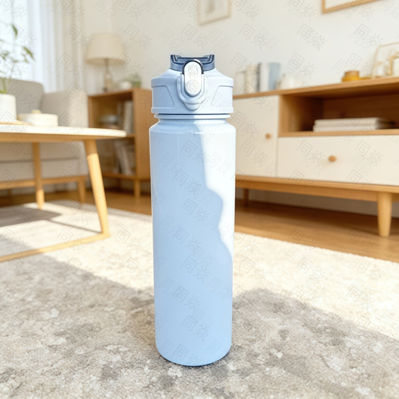 Pahar din plastic pentru apă cu imprimare UV, cu pai, design modern minimalist