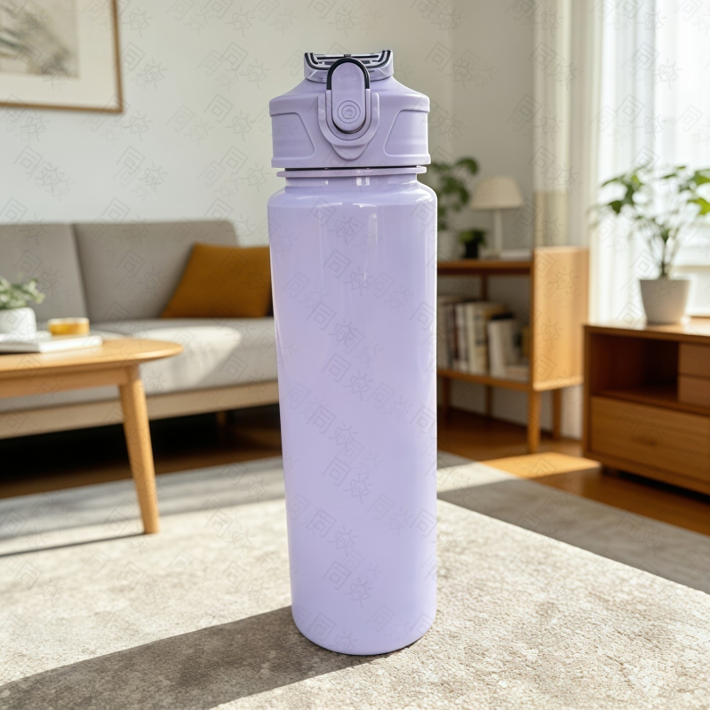 Pahar din plastic pentru apă cu imprimare UV, cu pai, design modern minimalist