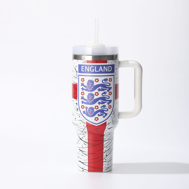 40oz Ice King ceașcă izolată din oțel inoxidabil, cu mâner și pai, cană de călătorie, capacitate mare pentru mașină