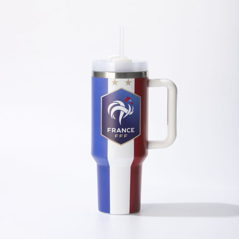 40oz Ice King ceașcă izolată din oțel inoxidabil, cu mâner și pai, cană de călătorie, capacitate mare pentru mașină