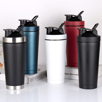 Shaker din oțel inoxidabil 304, pereți dubli izolați în vid, pentru amestecarea pudrei de proteină, fitness și sport.