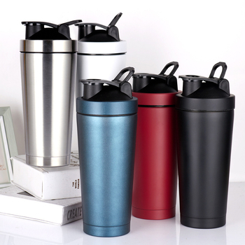 Shaker din oțel inoxidabil 304, pereți dubli izolați în vid, pentru amestecarea pudrei de proteină, fitness și sport.
