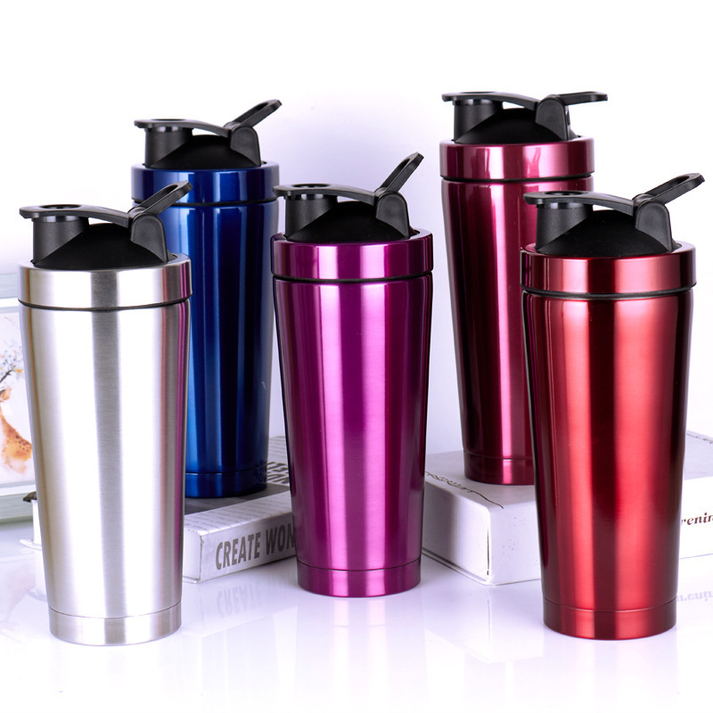Shaker din oțel inoxidabil 304, pereți dubli izolați în vid, pentru amestecarea pudrei de proteină, fitness și sport.