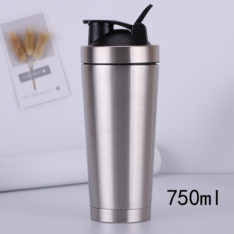 Shaker din oțel inoxidabil 304, pereți dubli izolați în vid, pentru amestecarea pudrei de proteină, fitness și sport.