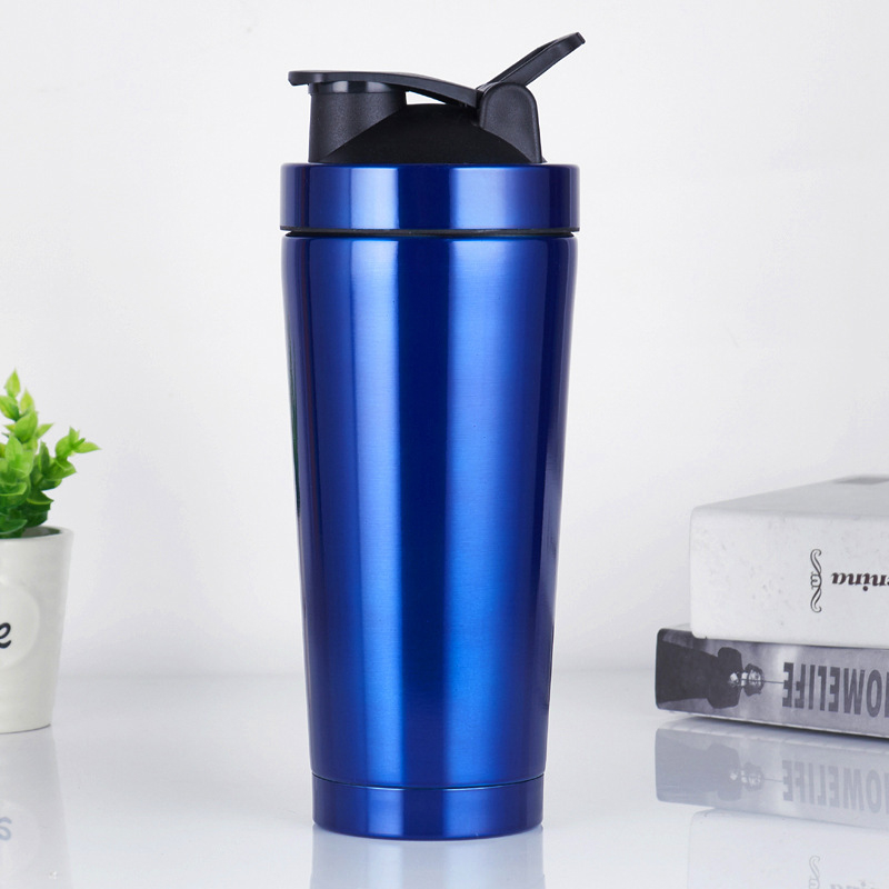 Shaker din oțel inoxidabil 304, pereți dubli izolați în vid, pentru amestecarea pudrei de proteină, fitness și sport.