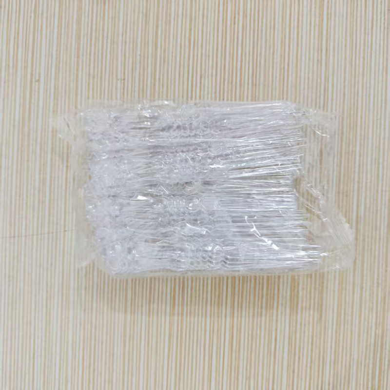 Furculiță de plastic de unică folosință pentru fructe, cu model de bambus, transparentă, pentru uz casnic și comercial, furculiță multifuncțională pentru tort, în formă de inimă