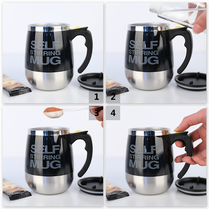 Ceașcă electrică de cafea cu shaker pentru proteine, din oțel inoxidabil, cadou