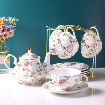 Set de cești de cafea în stil european pentru femei, mic lux, cești ceramice elegante pentru ceai cu flori, cadou pentru Ziua Femeii