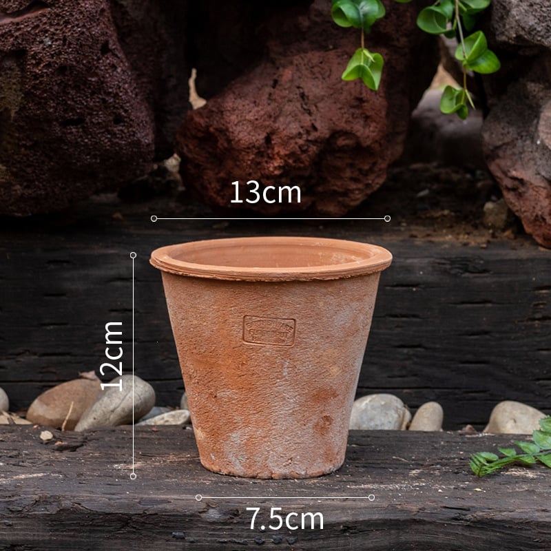 Ghiveci din lut roșu, ceramic poros, respirabil, absoarbe apa pentru rădăcini, pentru suculente și plante verzi, stil retro