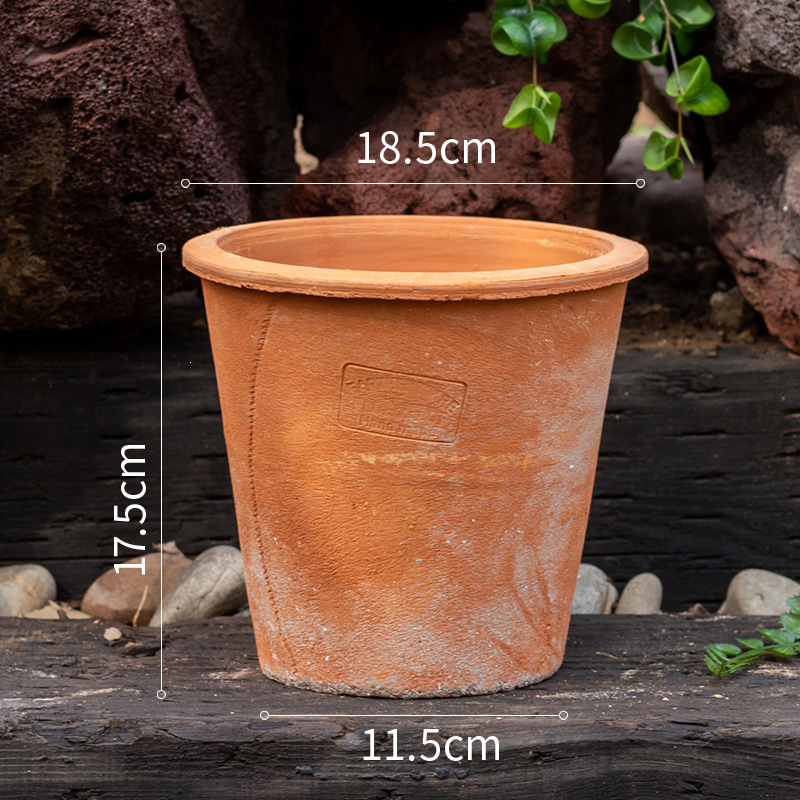 Ghiveci din lut roșu, ceramic poros, respirabil, absoarbe apa pentru rădăcini, pentru suculente și plante verzi, stil retro