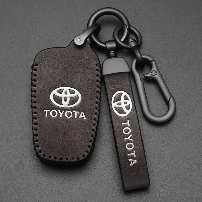 Δερμάτινη θήκη κλειδιού συμβατή με Toyota Camry, Corolla, Avalon, RAV4, C-HR και Highlander