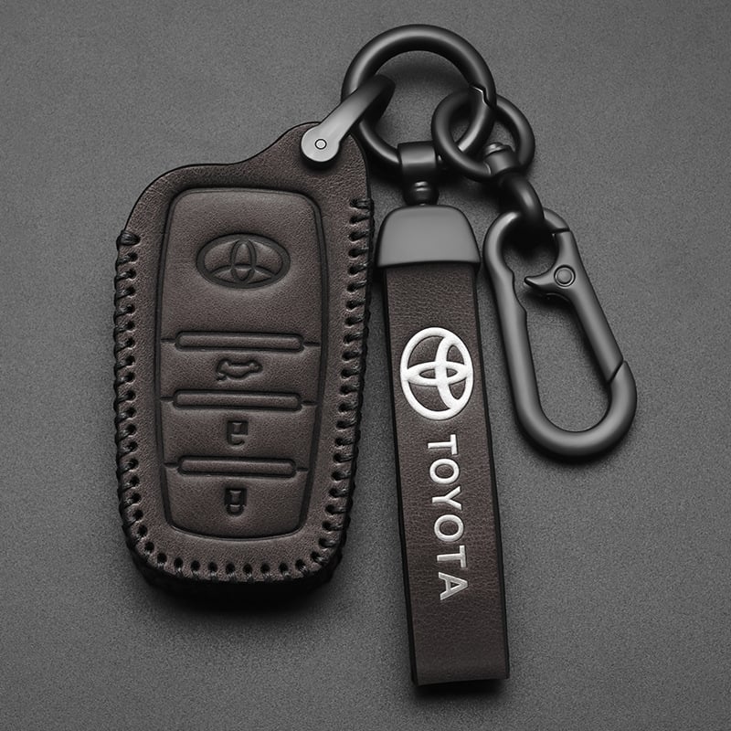 Δερμάτινη θήκη κλειδιού συμβατή με Toyota Camry, Corolla, Avalon, RAV4, C-HR και Highlander