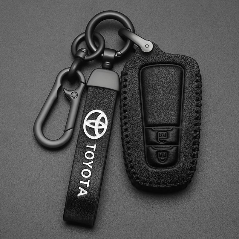 Δερμάτινη θήκη κλειδιού συμβατή με Toyota Camry, Corolla, Avalon, RAV4, C-HR και Highlander