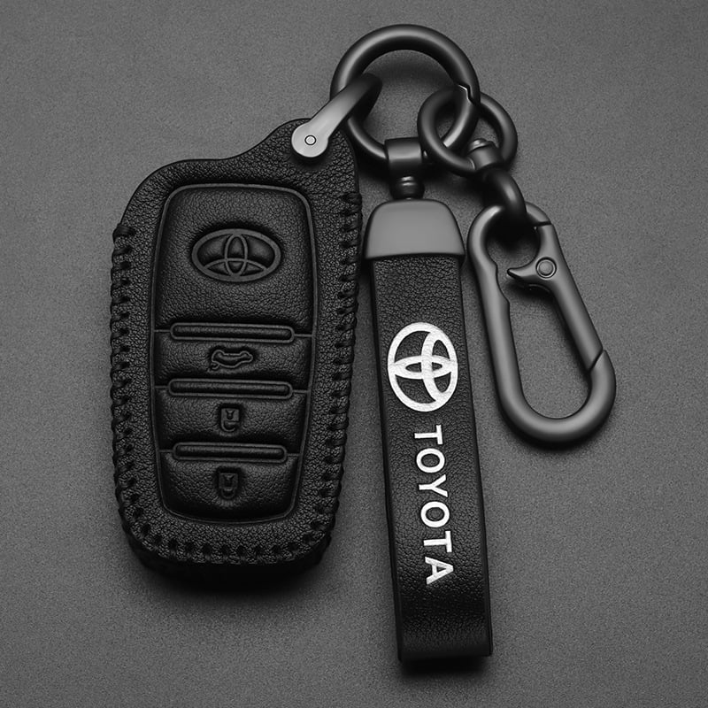 Δερμάτινη θήκη κλειδιού συμβατή με Toyota Camry, Corolla, Avalon, RAV4, C-HR και Highlander