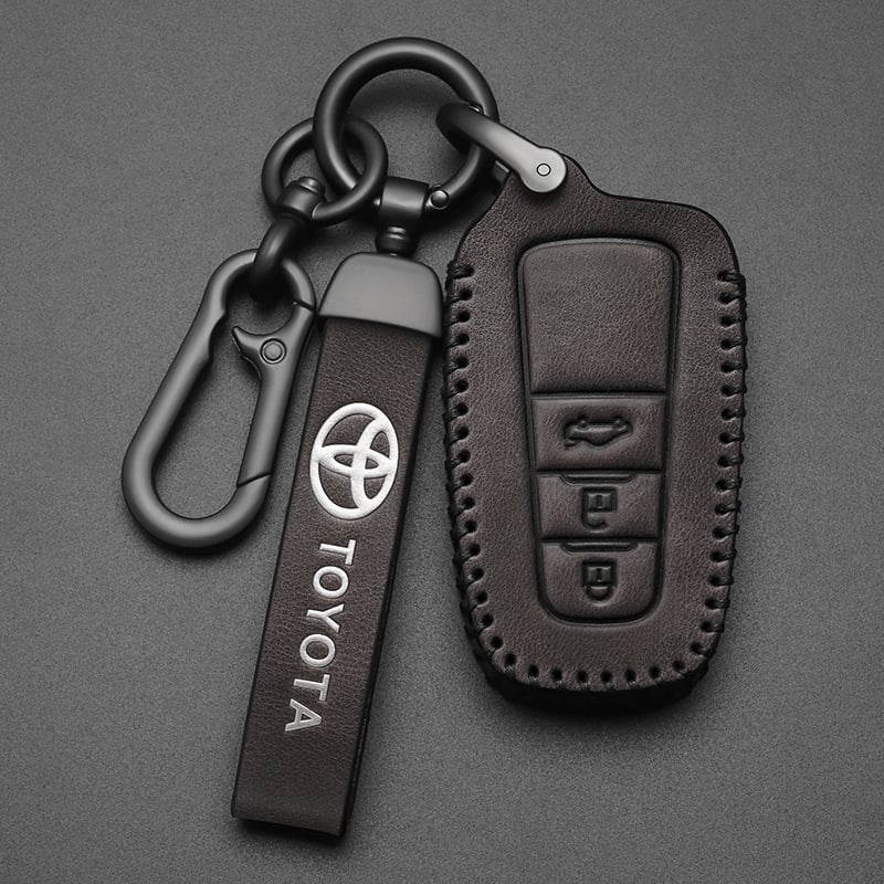 Δερμάτινη θήκη κλειδιού συμβατή με Toyota Camry, Corolla, Avalon, RAV4, C-HR και Highlander