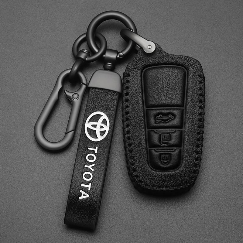 Δερμάτινη θήκη κλειδιού συμβατή με Toyota Camry, Corolla, Avalon, RAV4, C-HR και Highlander