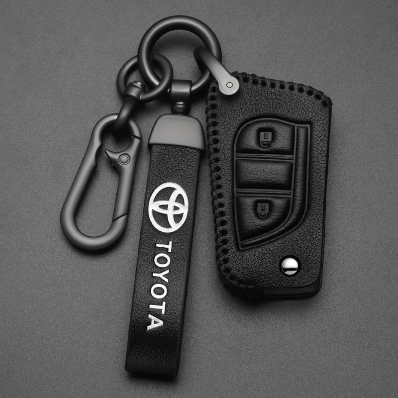 Δερμάτινη θήκη κλειδιού συμβατή με Toyota Camry, Corolla, Avalon, RAV4, C-HR και Highlander