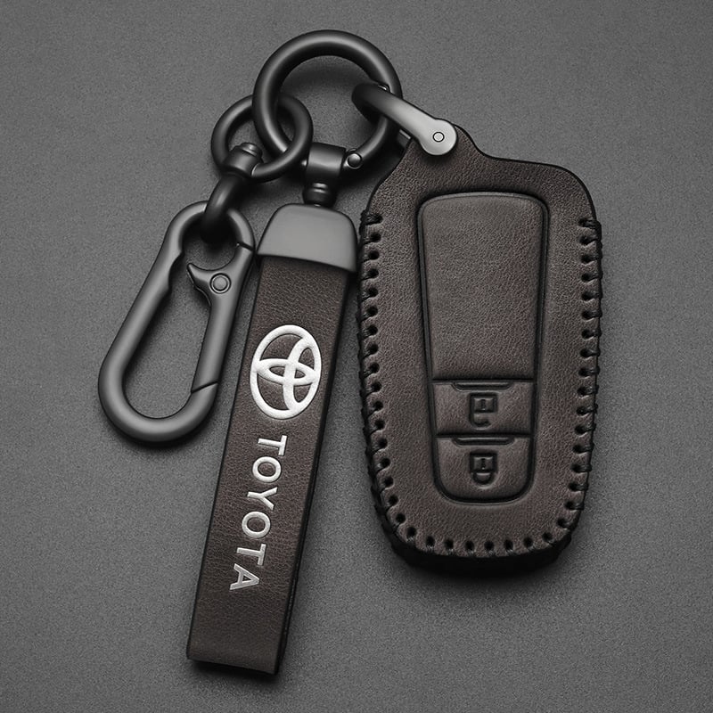 Δερμάτινη θήκη κλειδιού συμβατή με Toyota Camry, Corolla, Avalon, RAV4, C-HR και Highlander