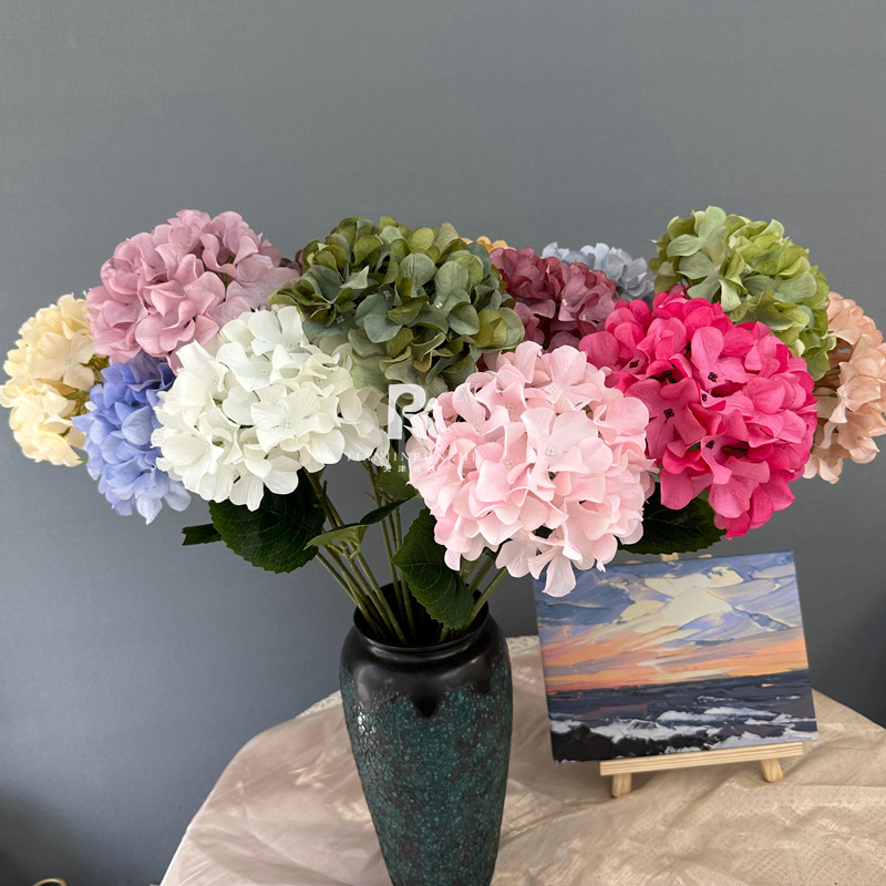 Hydrangea de mătase, tulpină unică, floare artificială mare pentru culoarul nunții și decorul de fundal