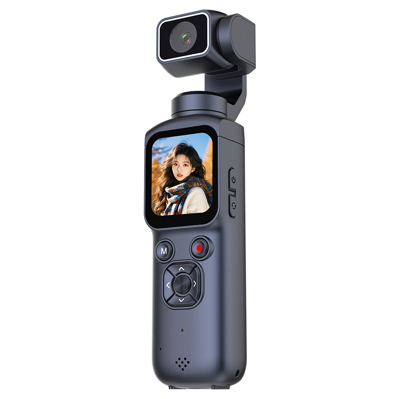Cameră cu gimbal de buzunar, stabilizare pentru sport, 4K video, transmisie Wi‑Fi către telefon